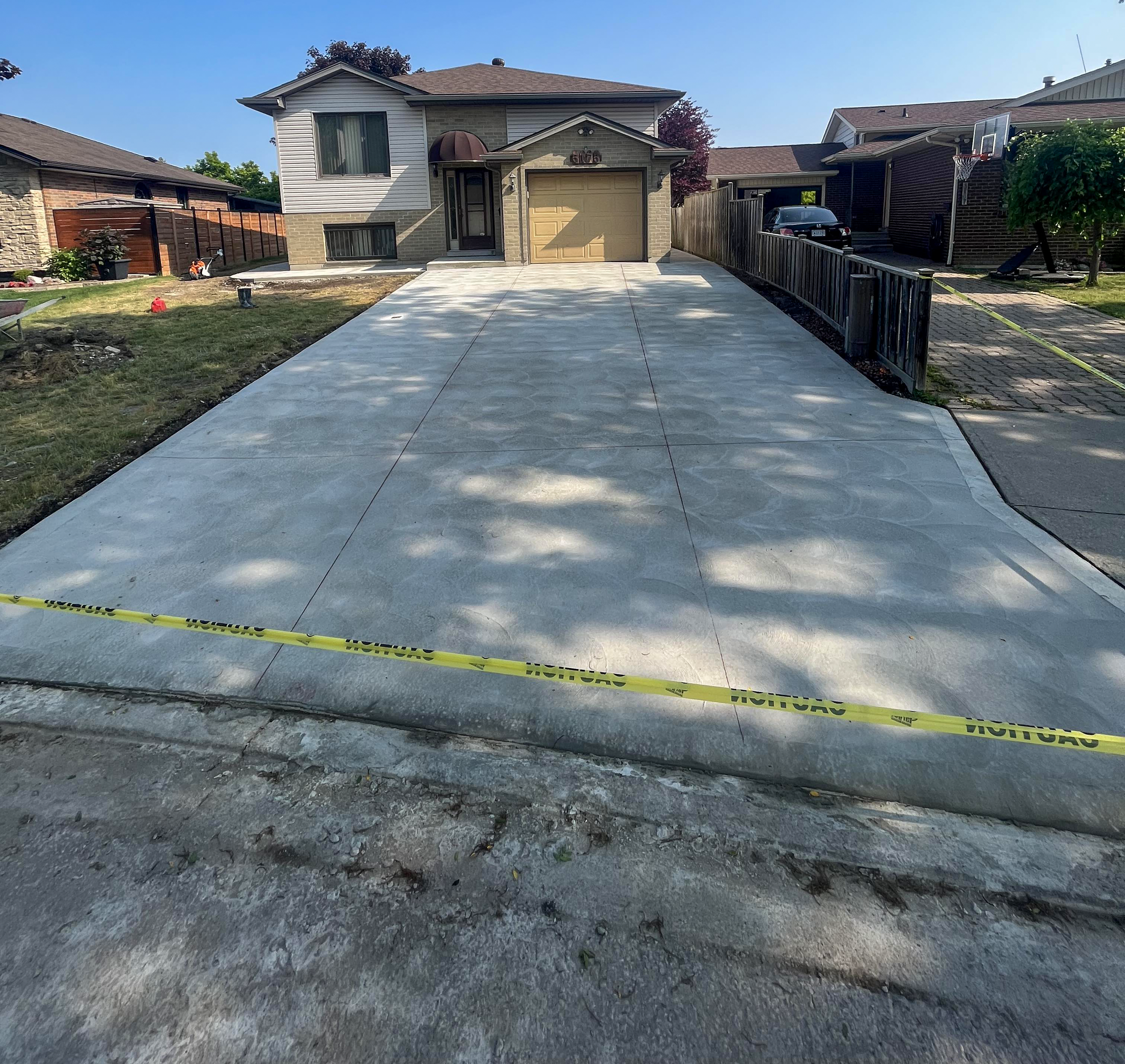 Concrete driveway installation