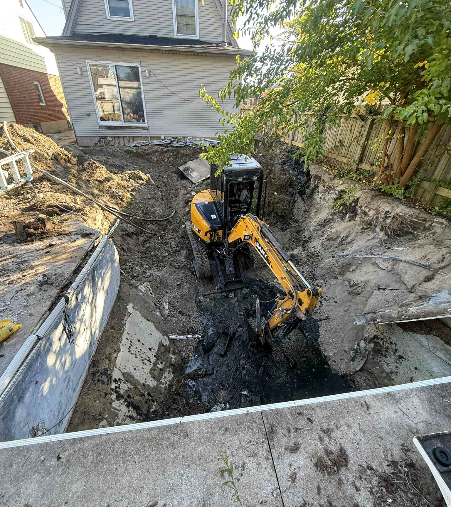 Pool removal excavation in progress Windsor